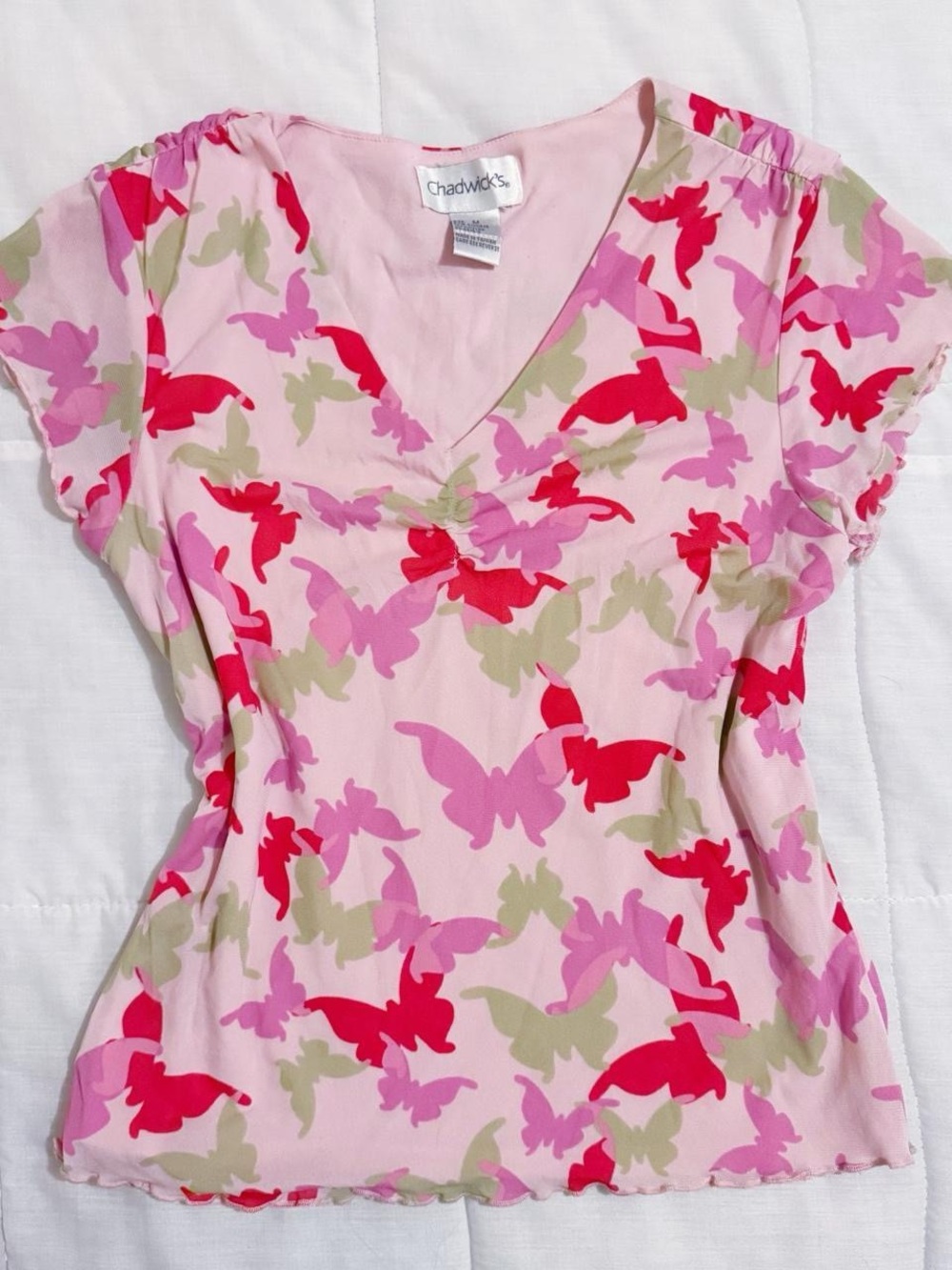 Chadwick y2k pink butterfly top